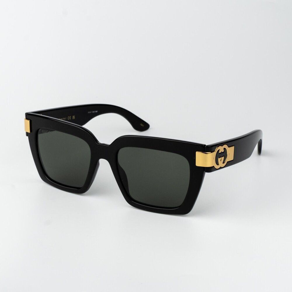 Gucci Women Sunglasses Black Grey Square GG1689S 001 NEW AUTHENTIC - Picture 1 of 16